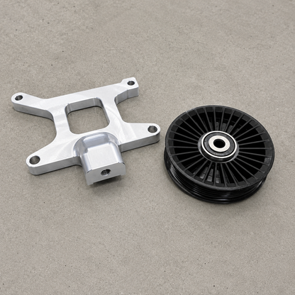 GR Yaris AC delete kit with machined aluminium bracket and replacement pulley