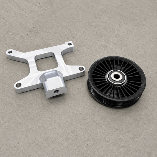 GR Yaris AC delete kit with machined aluminium bracket and replacement pulley