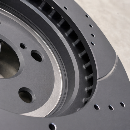 Close up of the inner machined surface of the GR Yaris Small Brake Kit brake disc