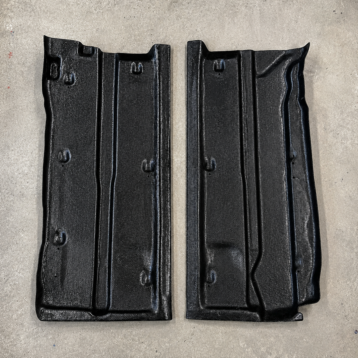 GR Yaris Floor Guard Kit composite floor guards showing molded underside reinforcement structure