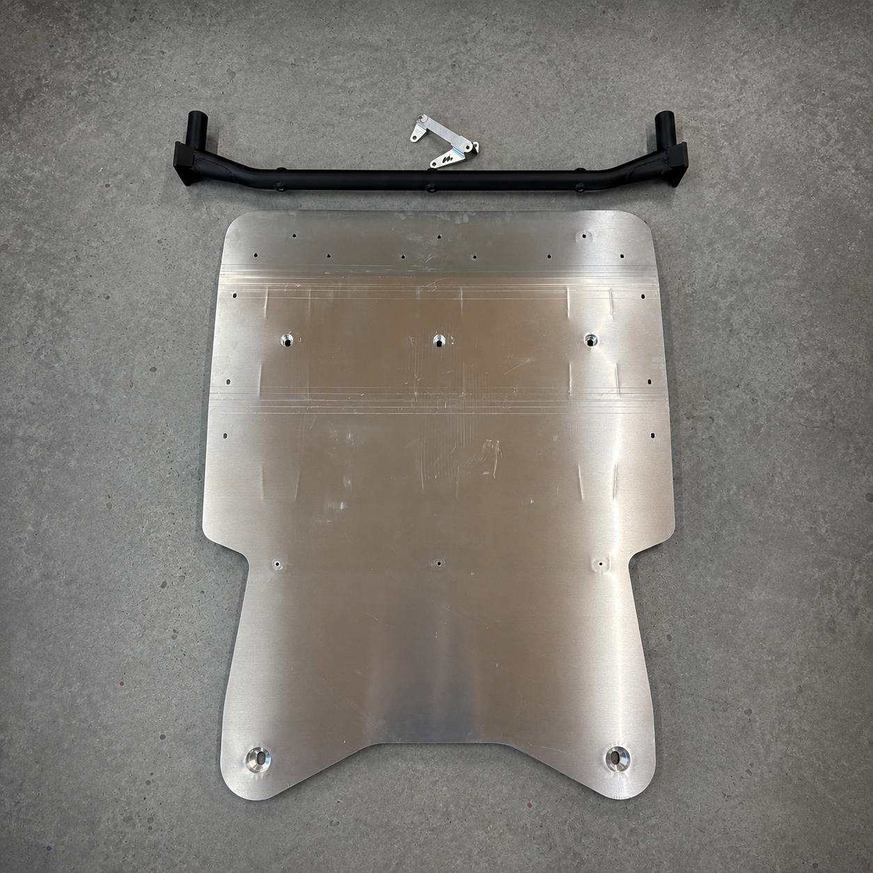 Gen2 GR Yaris skid plate including aluminium skid plate, mounting bar and gearbox cooler relocation bracket