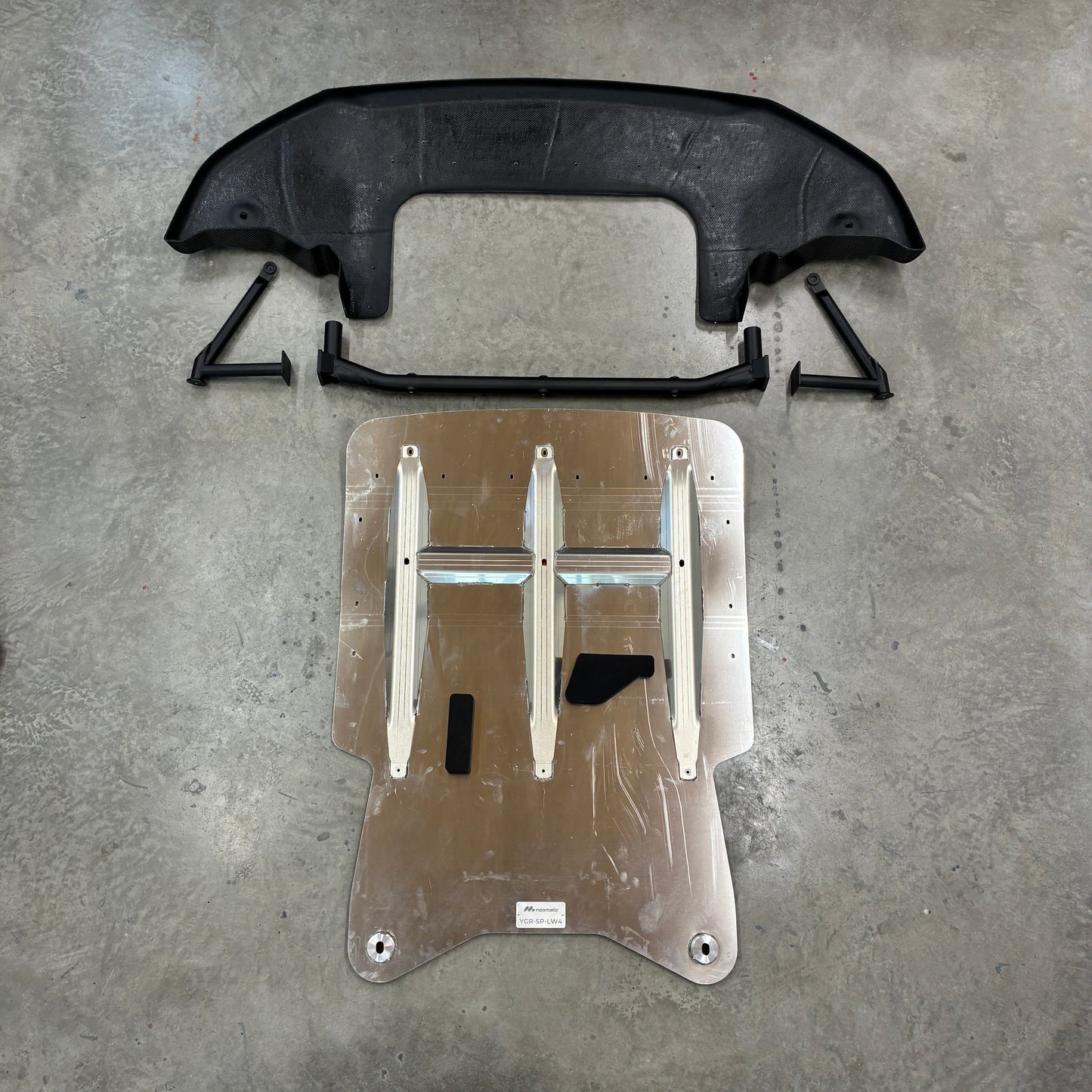 Gen1 GR Yaris Pro Sump Guard Kit with reinforced aluminium skid plate, mounting structure and composite front underguard