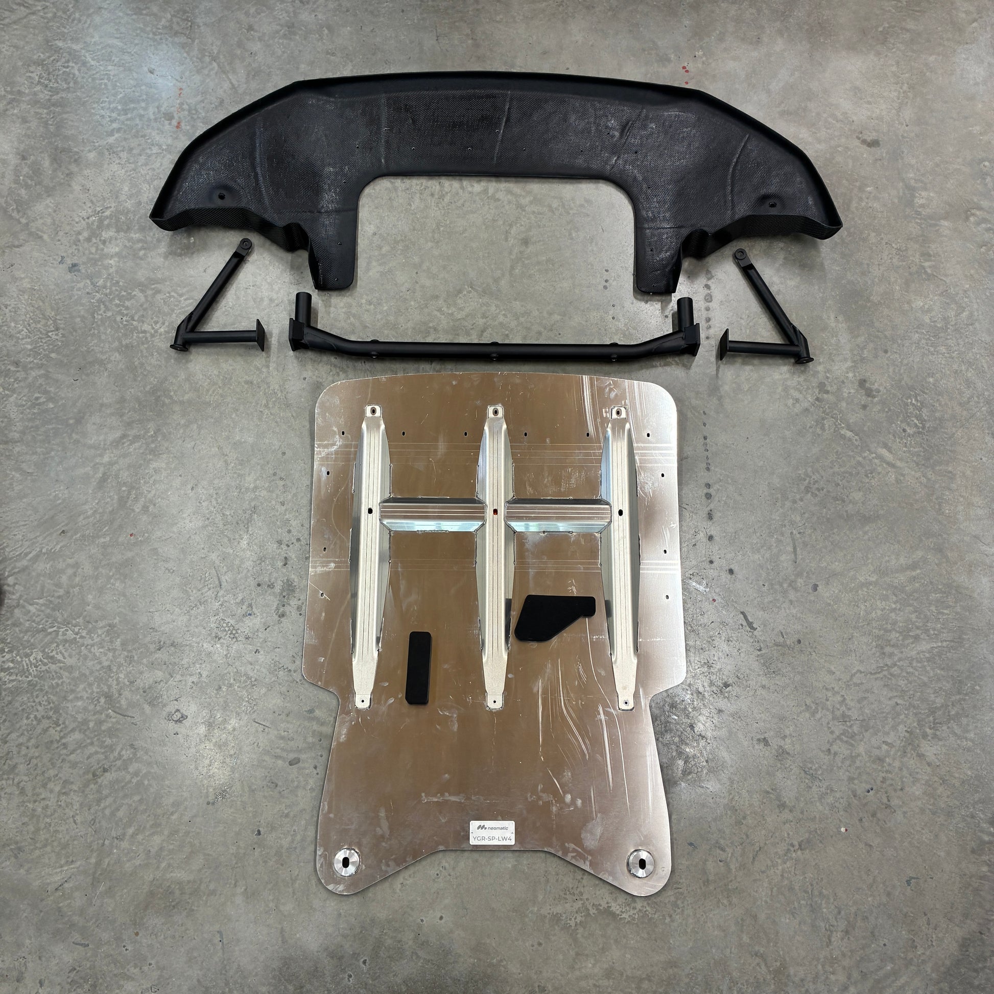 Gen1 GR Yaris Pro Sump Guard Kit with reinforced aluminium skid plate, mounting structure and composite front underguard
