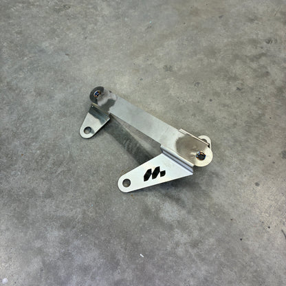 Gen2 GR Yaris stainless steel gearbox cooler relocation bracket included with Neomatic sump guard and skid plate kits