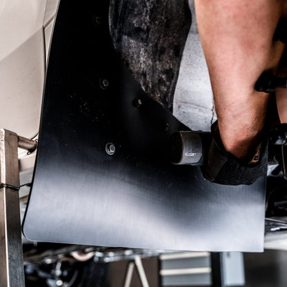GR Yaris mudflap being fitted to the car